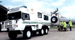 One of the Trauma Management Vehicles with an RAF Tornado F3