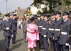 The Parade is inspected by Councillor Mrs Sue Pate and Counciller Peter Hurstone, accompanied by Parade Commander Sqn Ldr Shaun Harris and Stn Cdr Gp Capt Julian Young