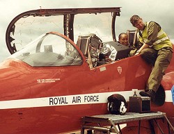 Strapping in to the back seat of Red 5