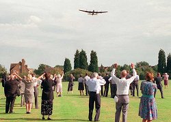 The Pathfinder Association members were delighted by the flypast of the battle of Britain Memorial Flight Lancaster