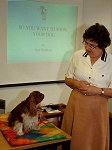 Mrs Jean Wallhead  gives a talk on 'Showing your Dog' and uses her King Charles Spaniel 'Natalia' as an example