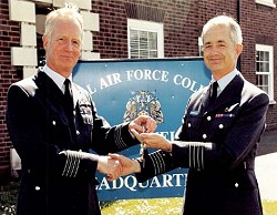 Gp Capt Rob Cunningham (right) with Gp Capt Graham Dixon