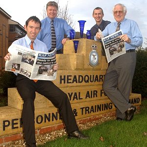 The award winning team of the RAF News from the left Steve Moore, Andrew Wise, Adrian Rondel and Terry Palin.