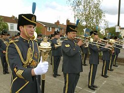 The RAF College Band strike up a tune on the parade square at Tewkesbury