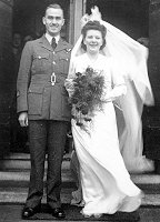 Wedding: A six year friendship turned into a lasting love for Howard and Jan pictured at their wedding in August 1945