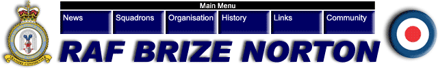 RAF Brize Norton Main Menu Buttons (Equivalent text links at bottom of page)